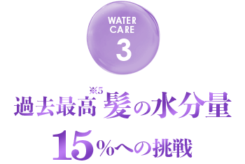 過去最高 髪の水分量15%への挑戦