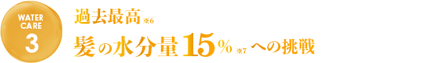 過去最高 髪の水分量15%への挑戦