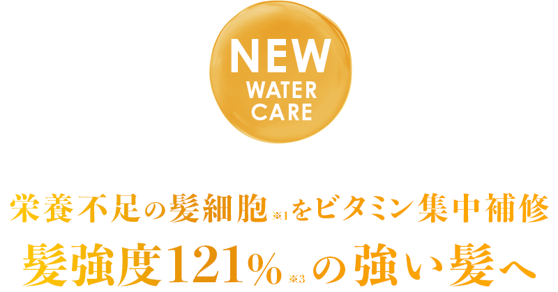 栄養不足の髪細胞をビタミン集中補修髪強度121%の強い髪へ